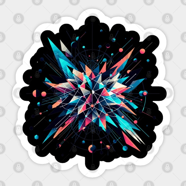 Quantum Realm: Geometric Particle Sticker by Graphic Wonders Emporium